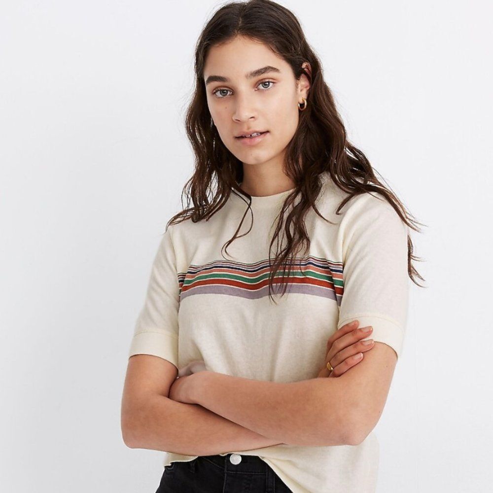 Madewell Striped Relaxed Tee size M